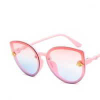Sunglasses Cute Children Brand 2021 Kids Girls Boys Toddler Pink Cat Eye Sun Glasses KS011