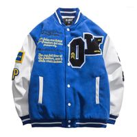 Giacche da uomo hip hop varsity da uomo ricamo lettere di baseball harajuku college in stile chaquetas oversize unisex streetwear