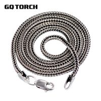 Real Pure 925 Sterling Silver Necklace Chain Women And Men Vintage tail 1.6mm Retro Solid Thai Silver Italy Fine Jewelry 220218