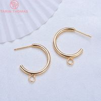10pcs 20 28mm 24k gold color plated brass round with hanging...