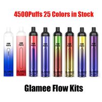 Аутентичные Glamee Flow Одноразовые E-Cigarettes Pod Устройство Комплект 4500 Средства 2200 мАч Аккумулятор 16 мл Заполненные наполненные картридты для картриджей.