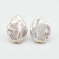 Dames Parel oorbellen, Oversized parels, witte natuurlijke barokke parels, 925 zilver, dames geschenk 210619