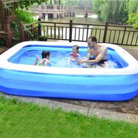 110/128 / 155 cm Dikdörtgen Şişme Yüzme Havuzu Kalınlaşmak PVC Kürek Havuz Mayo Küvet Açık Yaz Yüzme Havuzu Çocuklar Için X0710