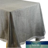 Table Cloth Lace Imitation Linen Cotton Retro Dining Gray Kh...