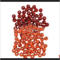 Sewing Notions Tools Apparel Drop Delivery 2021 Wholesale 120Pcs 12Mm Resin Spacer Loose Decorative Basketball Beads For Diy Findings Crafts