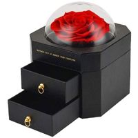 Dekorativa Blommor Kransar Konserverad Eternal Rose Artificial Ring Väska Smycken Halsband Förvaring Box Bröllop Decor Valentine Födelsedag Presenter