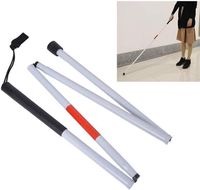 Trekking Polones en aluminium pliable Canne réfléchissant Portable Anti- Guide de marche Stick pour Vision Personnes alpieuses et aveugles