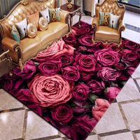 Dywany DRING 3D Drukowanie Róża Kwiat Dywan Multicolor Różowy Czerwony Wedding Carpet Anti Slip Salon Duże dziewczyny Mats Home