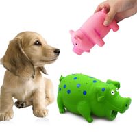 Juguetes para perros Lindo cerdo gruning chirrido látex masticar juguetes para perros perrito juguete pelota de perro Y1214