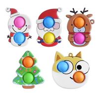 50%off Christmas Fidget Toys Push Antistress Cartoon Toy Party Gifts Simple Dimple Soft Sensory Reusable Squeeze Wholesale ottie