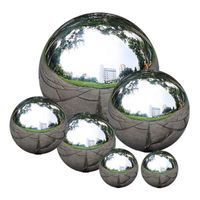 Novidade itens olhando bola jardim esfera espelho polido oco aço inoxidável ornamento lar