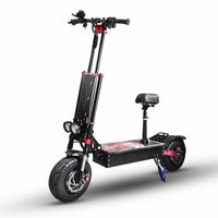Adult electric scooter with dual- motor hydraulic shock absor...