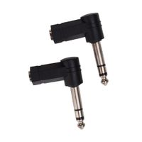 90 Degree 6.35mm Male to 3.5mm Female Plug Connector 3 Pole Right Angle Stereo Headphone Audio Adapter Converters