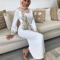 2021 Embroidery Abaya Dubai Turkey Muslim Dress Kaftan Islamic Clothing Indian Women Robe Musulman Femme Vestidos
