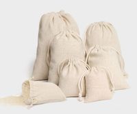 ジュエリーリネン巾着ポーチ7x9cm 9x12cm 10x15cm 13x18cm 15x20cm 20 x 30センチパーティーキャンディサックコットンギフト包装袋