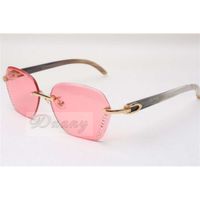 Vender Slim Diamond Sunglasses 8200728 Alta Qualidade Óculos de Sol de Moda Preto e Branco Buffalo Chifre Vidros Tamanho: 58-18-140mm