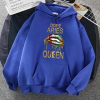 Kadın Hoodies Tişörtü Koç Kraliçe Renkli Dudaklar Baskı Hoodie Moda Gevşek Spor Rahat Giysi Sonbahar Boy Sweath