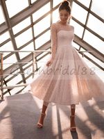 Luxury Beaded Tulle A Line Bride Wedding Gowns 2022 Sheer Lo...