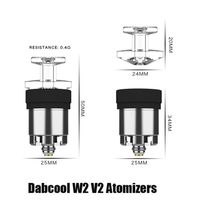 Authentic DABCOOL W2 V2 Enail Upgraded Atomizer Hookah Wax R...