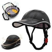 Motorcycle PU Half Helmet Adjustable Safe Bike Helmet Unisex Soft Breathable Baseball Hat for Cycling Mountaineering Sports