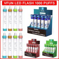 VFUN LED Flash 1000 Puffs E Kit de dispositivo desechable de cigarrillo 550mAh Cartucho de capacidad de 3ml Vape Pen 10 colores Cigarrillos electrónicos