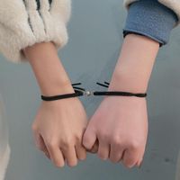 Charm Bracelets 1pair Magnetic Bracelet Couple Braided Rope Pendant Attract For Friend Lovers Valentine Gift