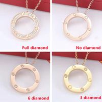 pendant necklace luxury designer jewelry Stainless Steel full diamond pendants gold silver necklaces for man and women Valentine day gifts with velvet bag