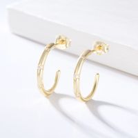 14K Yellow Gold Plated 925 Sterling Silver half Hoop Earring...
