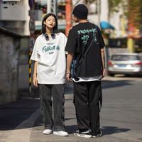 Męskie Koszulki Harajuku Hip-Hop Fun High Street Bawełniane Pary Emo Alt Punk Kpop Koreański Ubrania Vintage Trójniki Graficzne