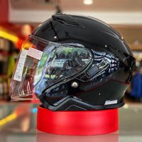 Motosiklet Kaskları Açık Yüz Shoei J-Cruise II Parlak Siyah Kask Binicilik Motokros Yarışı Motobike