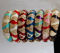 Colorido cloisonne esmalte strass coração amor bangle chinês oval copper jóias de alta qualidade mulheres pulseira presente de aniversário