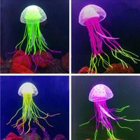 Glödande Moon Jellyfish Aquarium Decor Artificial Fish Tank Prydnad Harmlös för alla för både färska och saltdekorationer