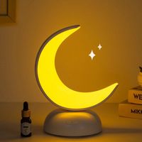 Nattljus Creative Moon LED Bordslampa Dekor Typ-C USB Laddning Fragrance Essential Olja Air Arom Diffuser Light Dimble