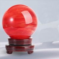 120mm Red Melting stone Ball With Stand Holder Arts Crafts quartz sphere crystal reiki healing Fengshui For House And Office Decoration