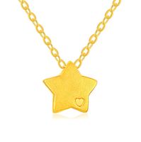 Wholale Forever Yıldız Moda Güzel 999 24 K Sarı Altın Gerçek Katı Altın Kolye Kolye
