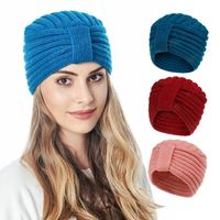 Knitted Turban Cap Autumn Winter Hats For Women Cashmere Bea...