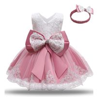 Девушка платья девочка платье 3 шт. Элегантная принцесса День рождения Партия малышей Бальное платье Кристининг платья Младенческий Vestido для 0-2 года
