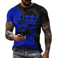 Sıcak Satmak Yeni erkek T-Shirt Kral Taç 3D Baskı T-shirt Moda ve Yakışıklı Kısa Kollu Gömlek Rahat Spor Artı Boyutu Erkek Gömlek