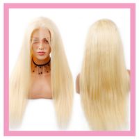 Индийские девственницы человеческие волосы T-образные 13 * 1 кружевной парик блондинка цвет прямой волна тела 10-30 "