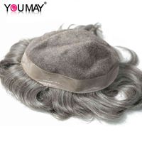 Sistema di sostituzione del pieccio del toupee del toupee durevole per le parrucche da uomo della base di PU del merletto 8x10 Colore # 450 Puoi remy