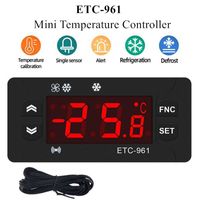 ETC-961ミニ温度コントローラマイコンサーモスタットデジタルサーモスタット冷凍警報220V NTCセンサー40％OFF 210719