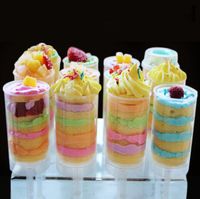 Push Up Containers cupcake Plastic Food Grade Lid Cake Container For Party Decorations Round Shape Tool