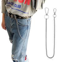 sleutel rvs lange 45 cm punk hip-hop trendy riem taille ketting mannelijke broek ketting mannen jeans zilveren metalen broek sleutelhanger,