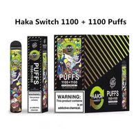 Хака одноразовые E Cigarettes Устройство 6 мл Pods Cartridge Switch 1100 + 1100 Заголовочные Двойные ароматы 7 Цветов Портативный набор Vape