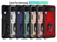 Caso de metal magnético da armadura para Samsung Galaxy Z Flip 3 5g Flip 4 Tampa do anel à prova de choque