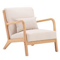 Waco Oturma Odası Yatak Odası Mobilya için Rahat Salon Kanepe Sandalye, Kumaş Tek Kanepe Döşemeli Kol Sandalyeler Yastık - Bej (Oak)