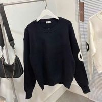 Мода женские толстовки осень зима вязаные свитер кофты с жемчугом № 31 для женщин черный белый 2 цветов 98310