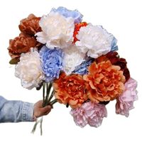 Dekoracyjne kwiaty wieńce 10 sztuk jedwabiu sztuczna piwonia gałęzie kwiatów faux 3 głowy łodygi na ślub centerspectes home party stół kwiatowy