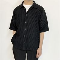 Abiti da uomo Blazers Miyake Giacca Casual Casual Giacca in stile coreano Stile sciolto Summer Switch Shirt Ship Bottone