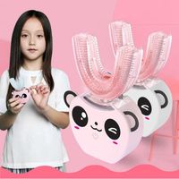 Smart 360 degrés en forme de brosse à dents en forme de U Enfants Silicon Automatique à ultrasons Dents Brosse dents dessin animé motif enfants